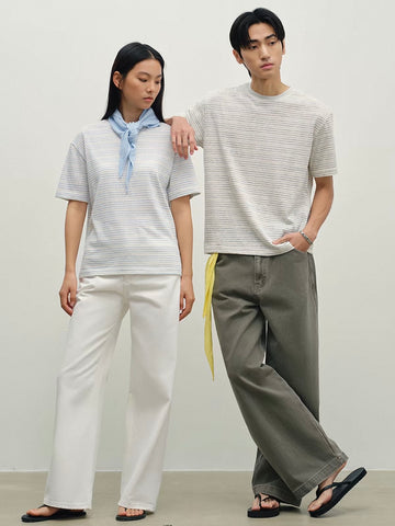 Striped Crewneck Short- Sleeve Tee