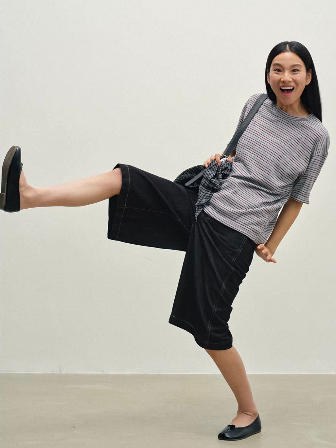 Striped Crewneck Short- Sleeve Tee