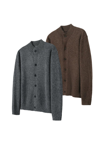 Mock-Neck Cardigan Sweater