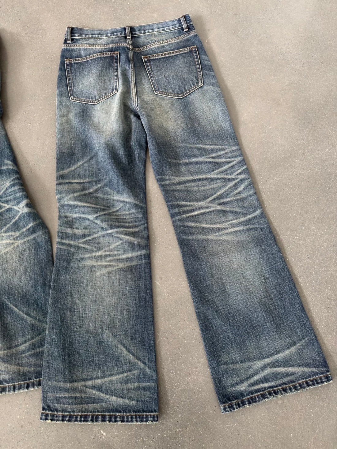 Vintage Washed Flared Denim