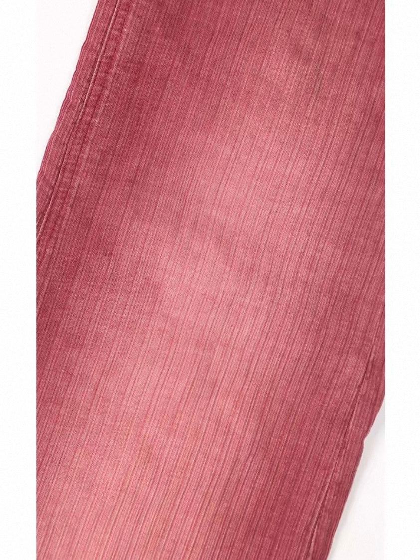 INTRUECHO Vintage Washed Burgundy Slub Cotton Trousers
