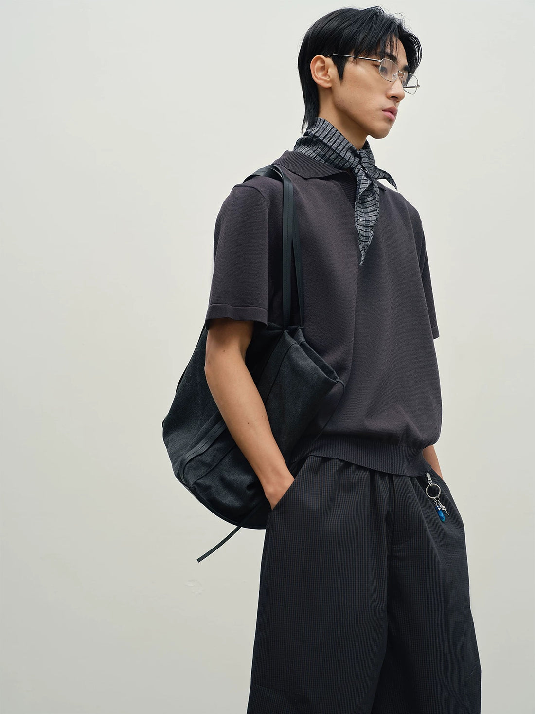 Silk Lyocell Knit Polo Shirt