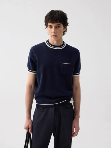 Colorblock Knit Crewneck Tee
