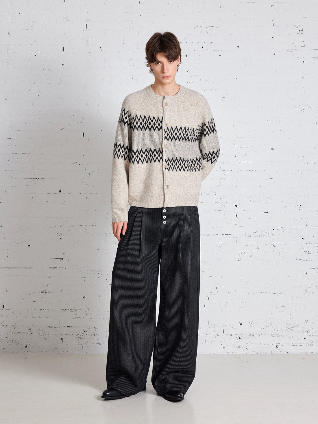 Fair Isle Jacquard Sweater Cardigan