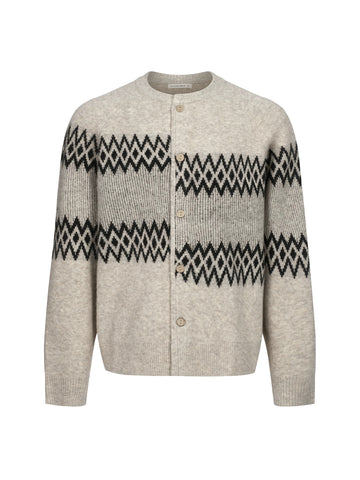 Fair Isle Jacquard Sweater Cardigan