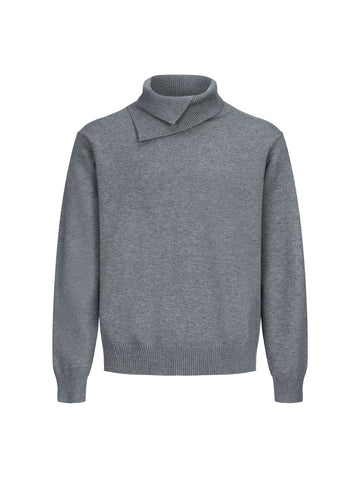 Irregular-Shaped Double Collar  Sweater